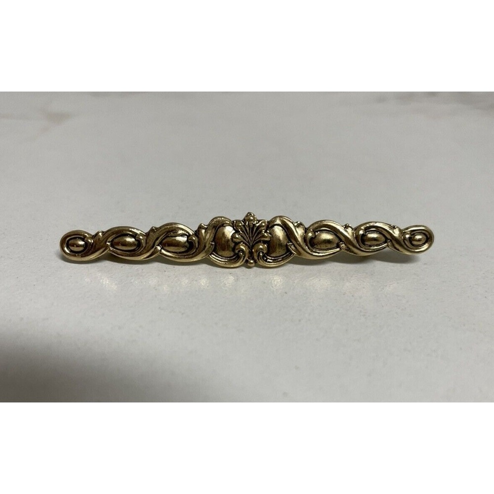 Vintage Signed Sarah Coventry Gold Bar Pin Victorian Style Brooch